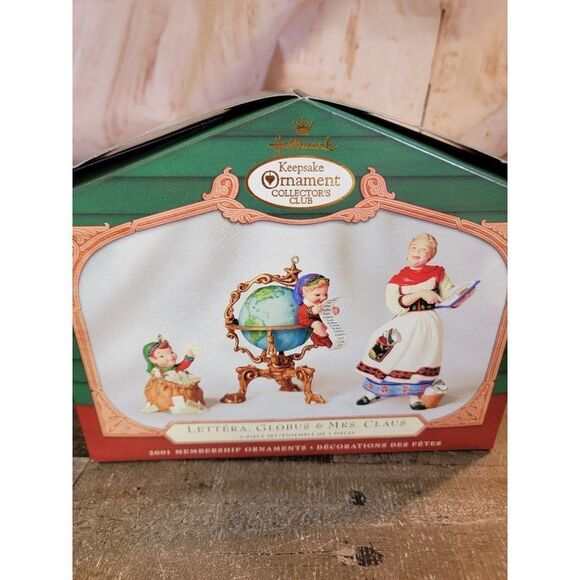 Hallmark 2001 lettera Globus mrs Claus ornament Xmas Decor set - Picture 2 of 5